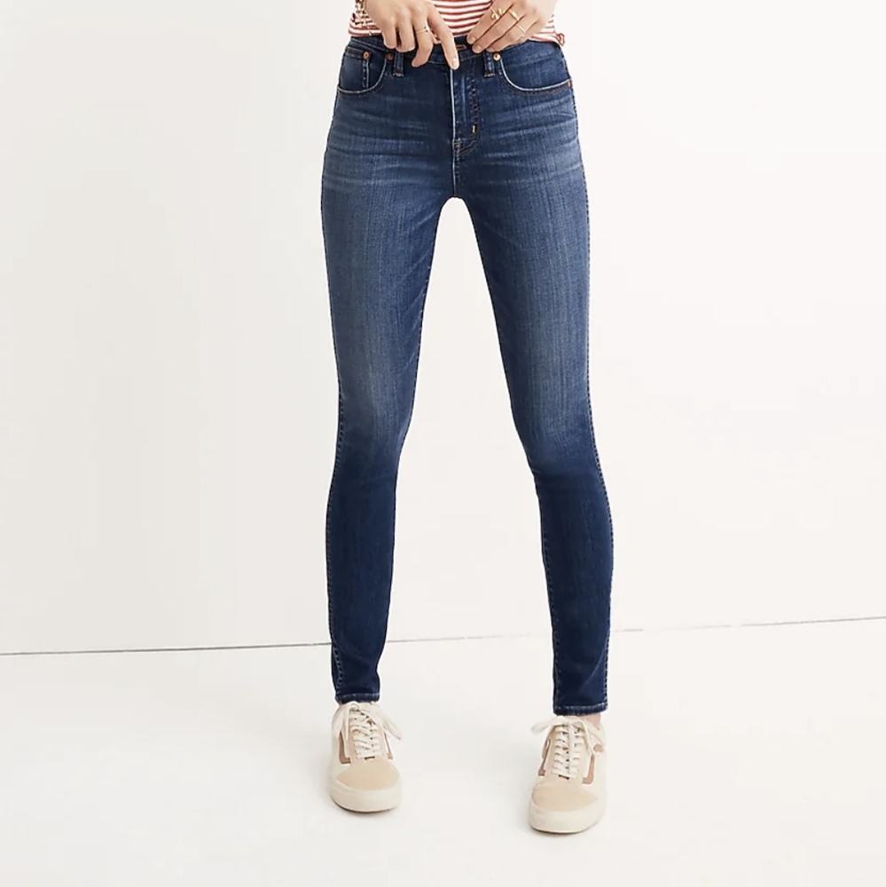 NWOT Madewell 10" High-Rise Skinny Jeans Danny Wash 27 Tall
